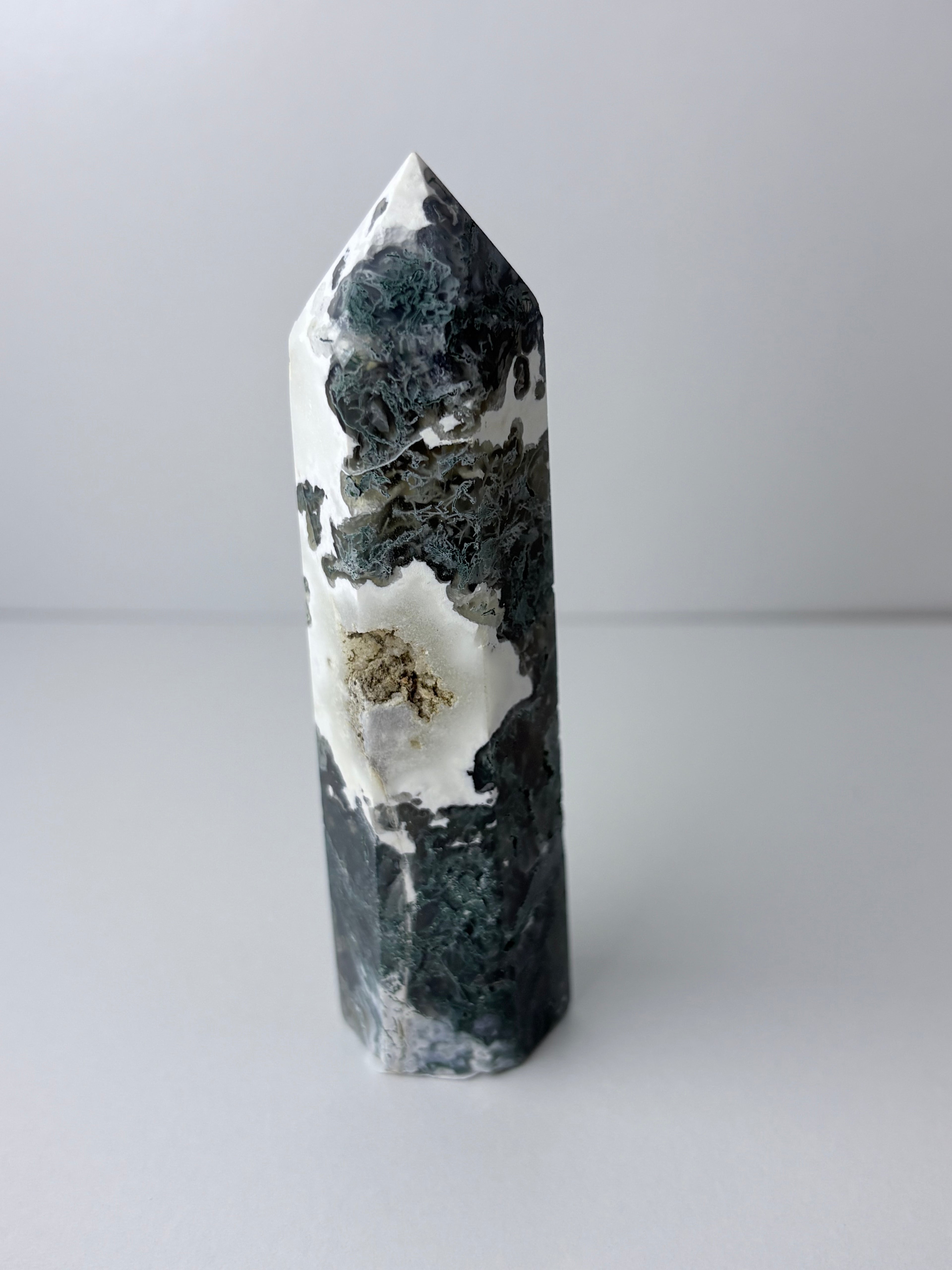 Moss Agate Obelisk Towers