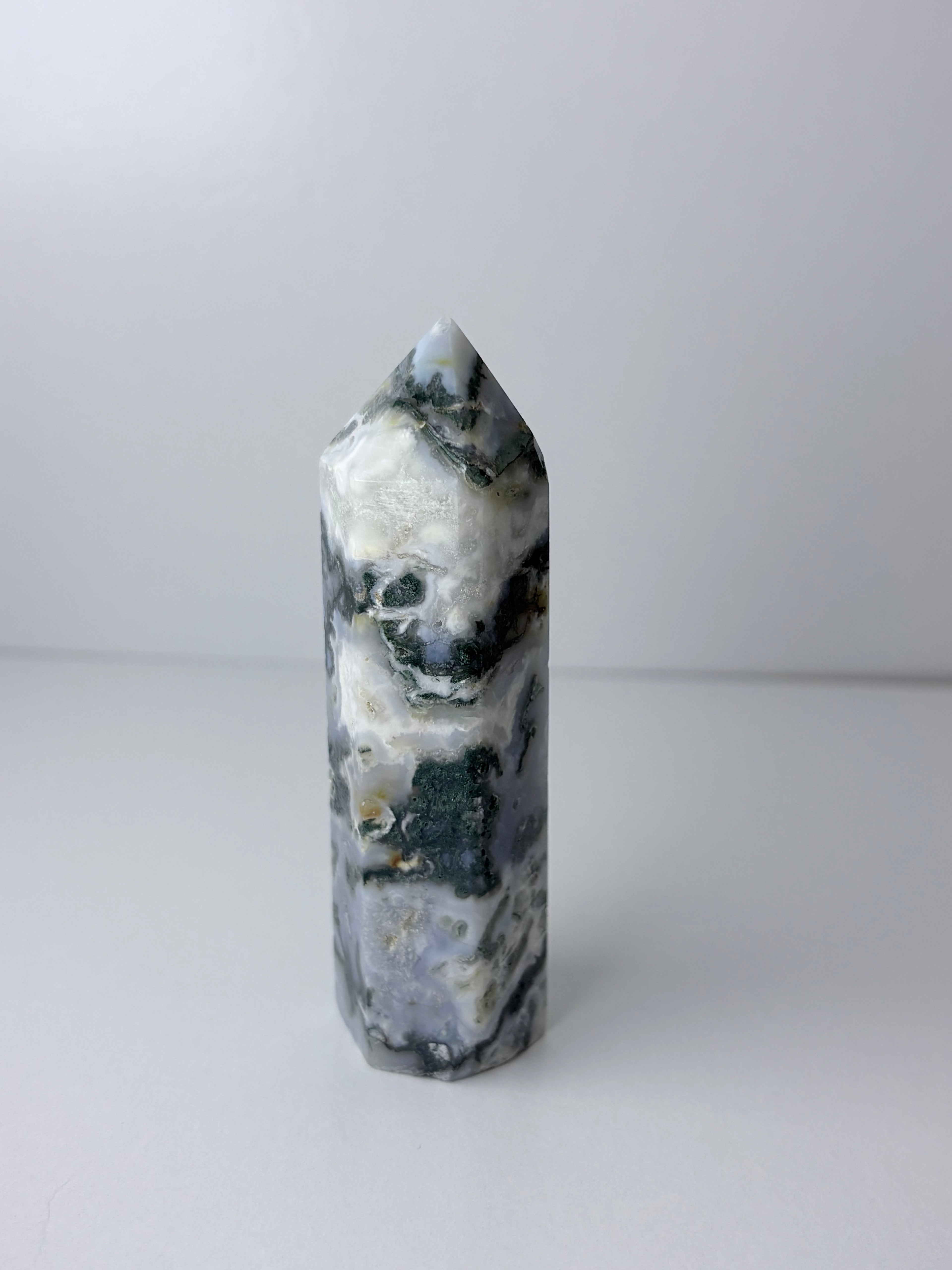 Moss Agate Obelisk Towers
