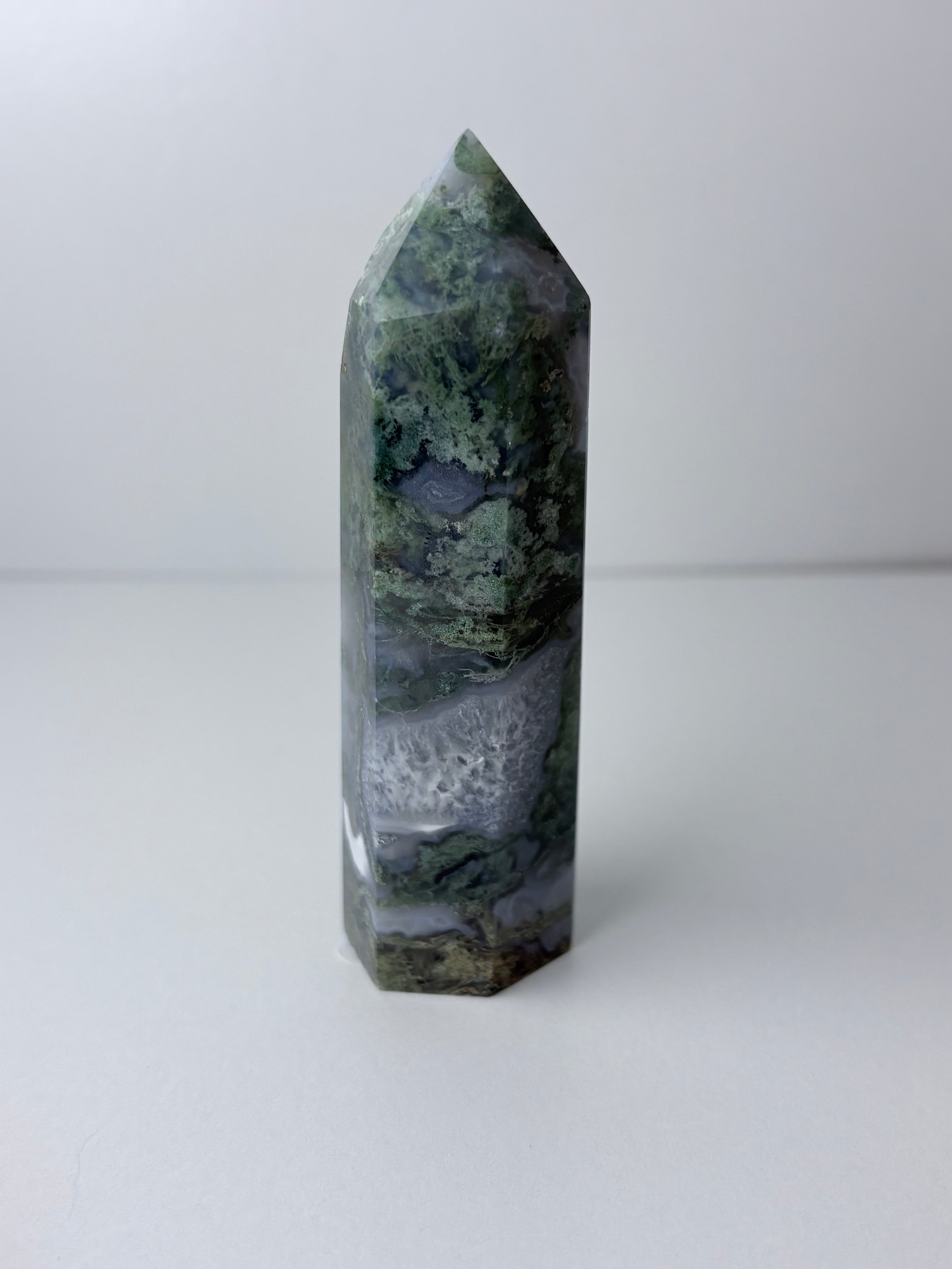 Moss Agate Obelisk Towers