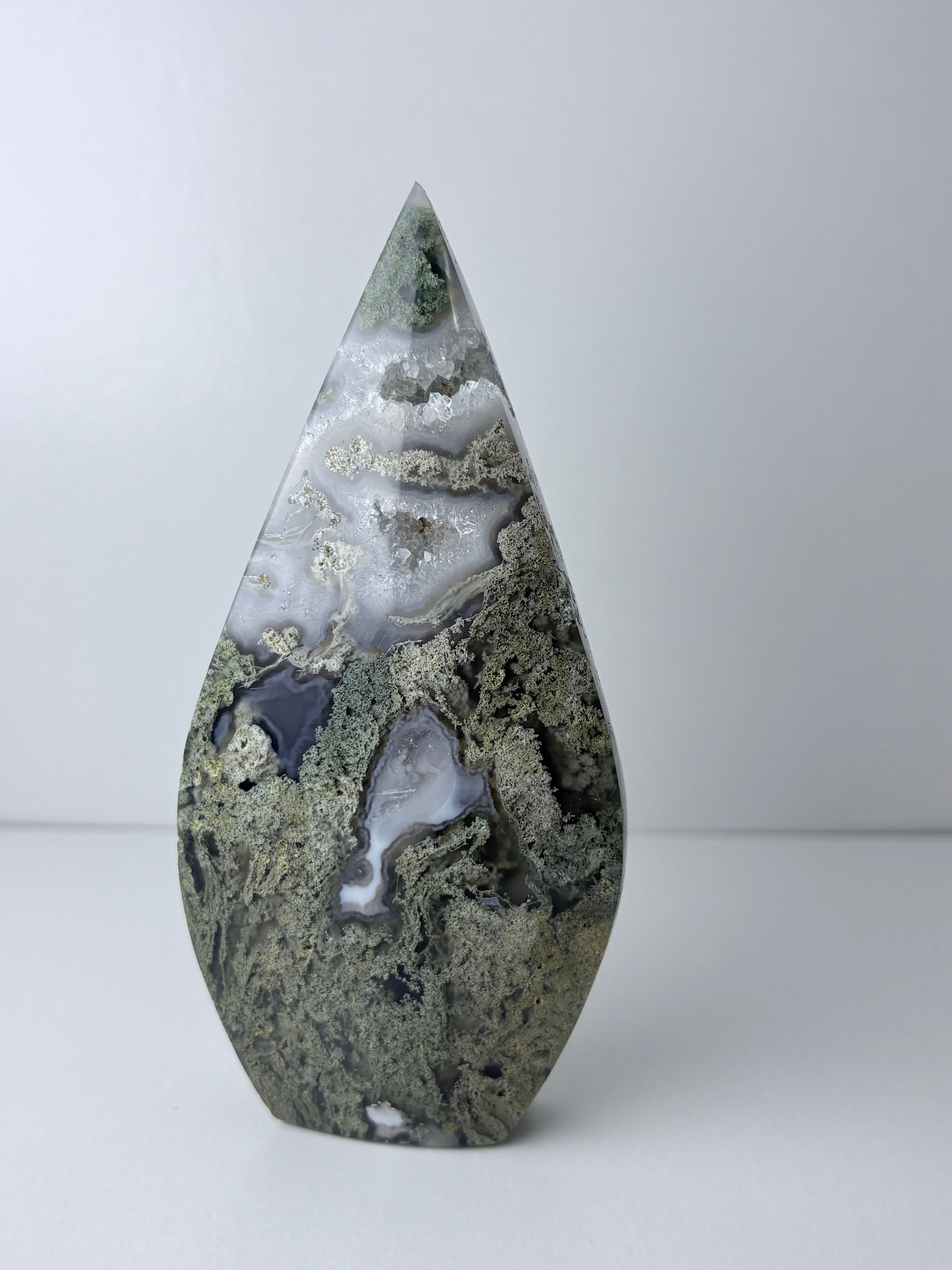 Druzy Moss Agate Freeform