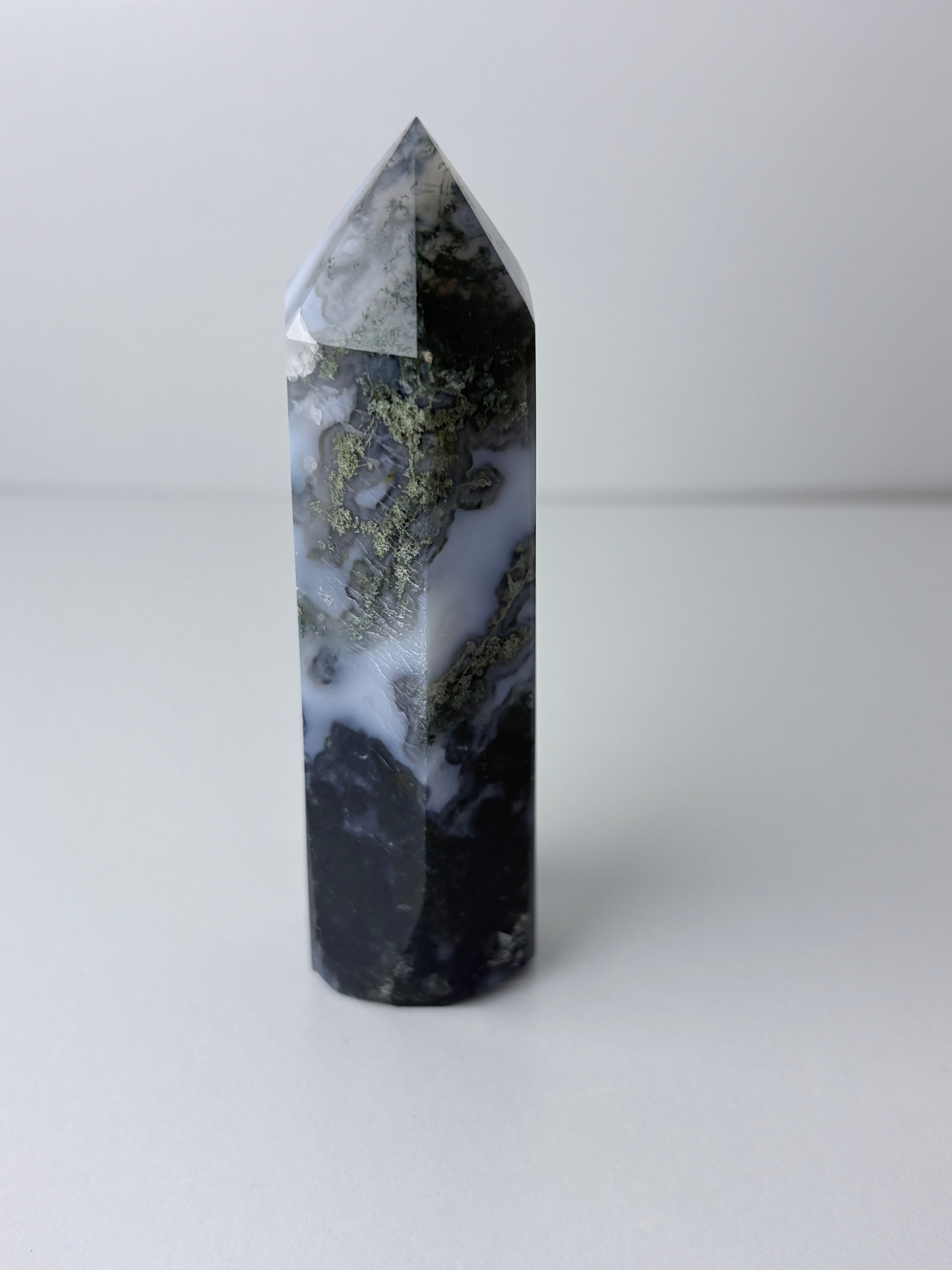 Moss Agate Obelisk Towers
