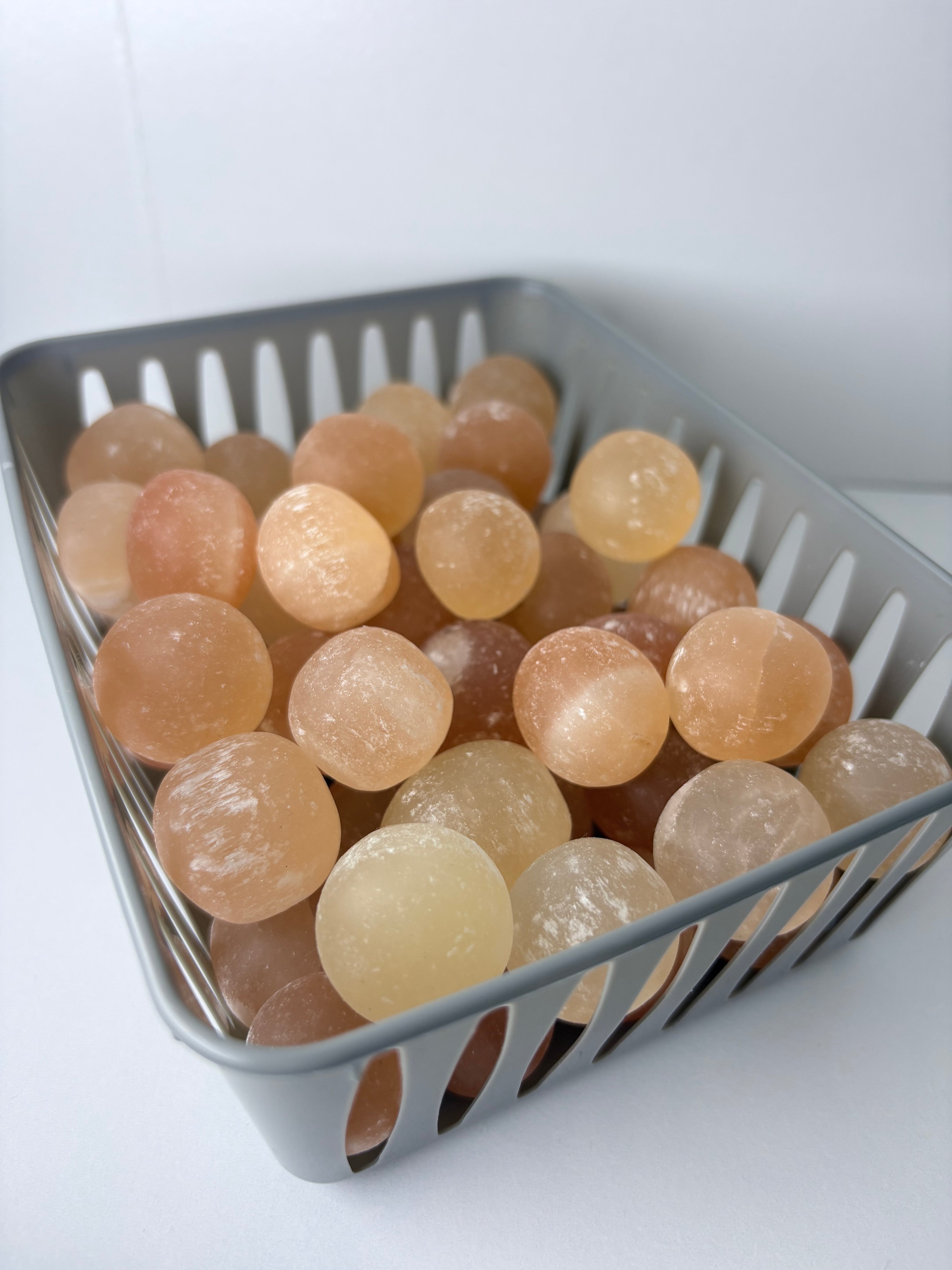 Peach Selenite Mini Spheres