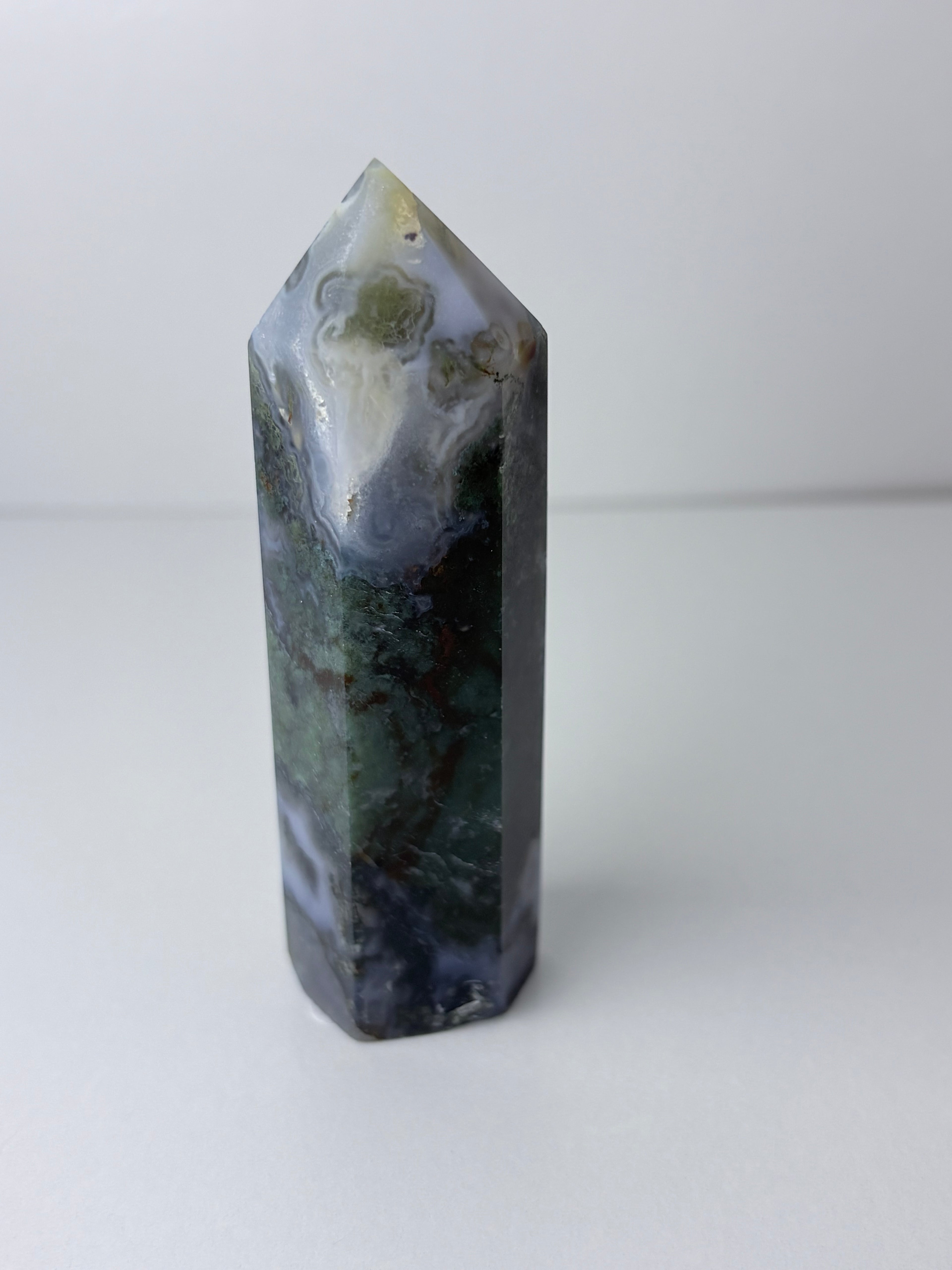 Moss Agate Obelisk Towers