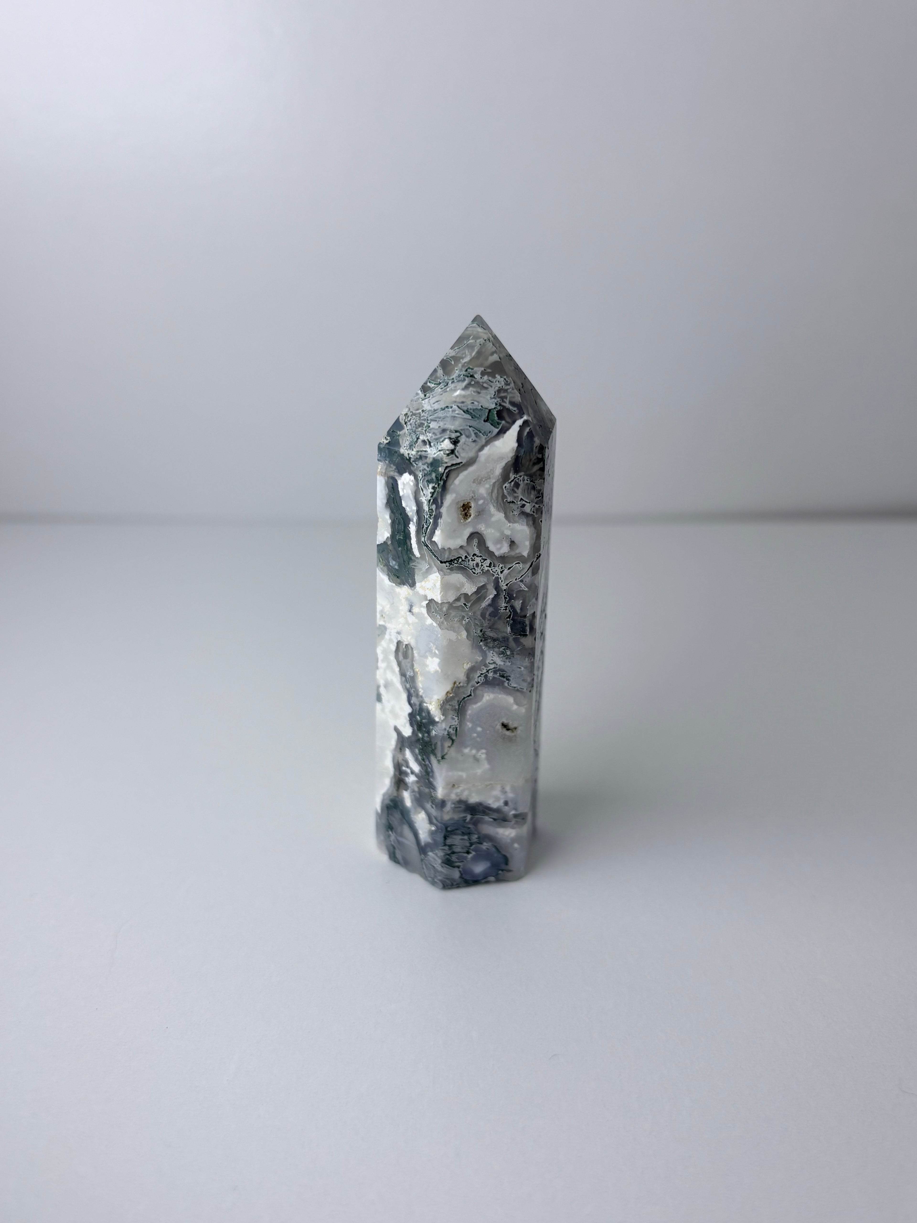 Moss Agate Obelisk Towers